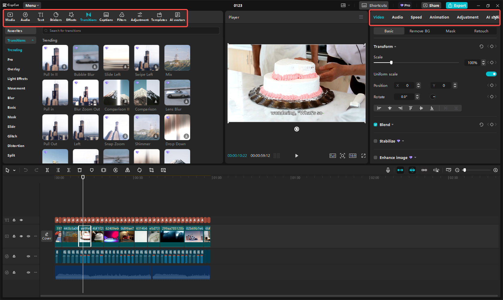 Edit the generated video
