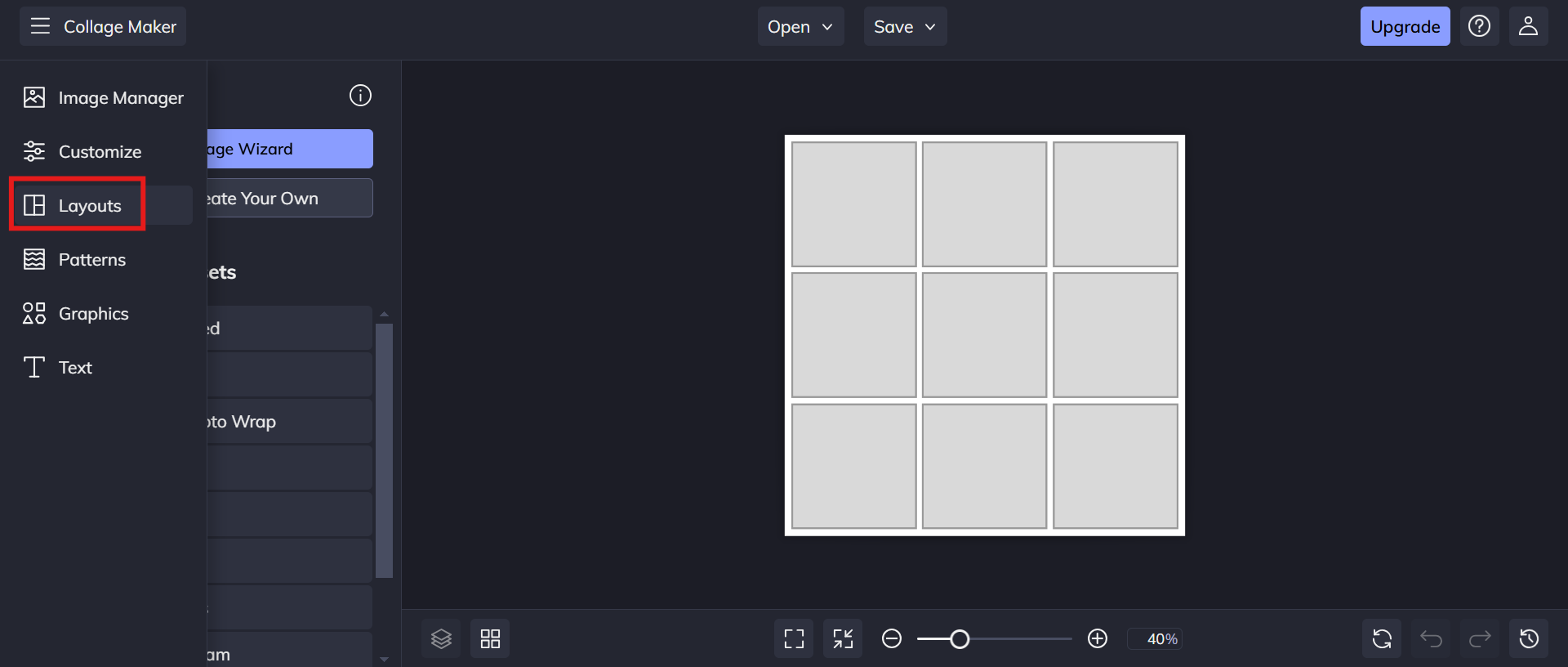 Wählen Sie ein Layout