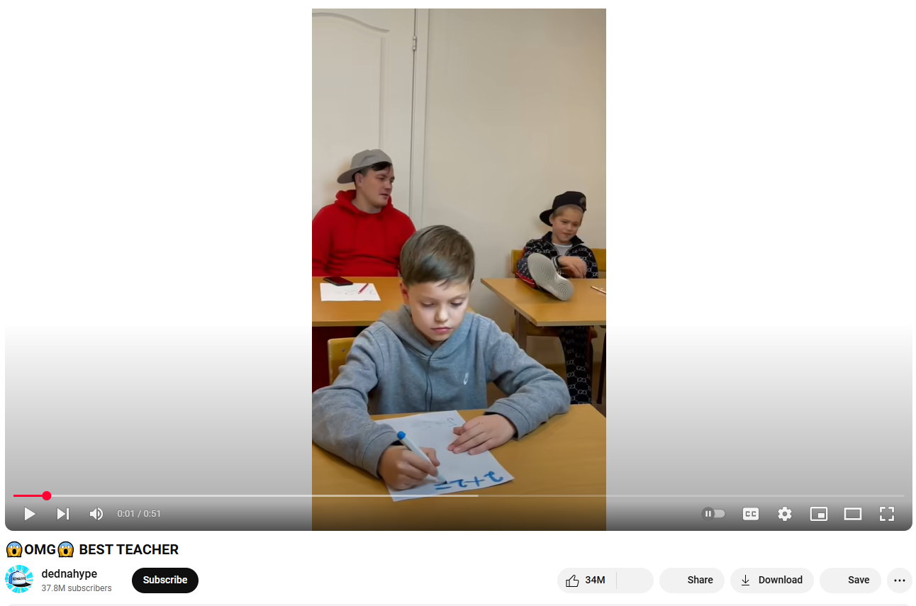 Dednahype best teacher OMG - another most liked YouTube Short