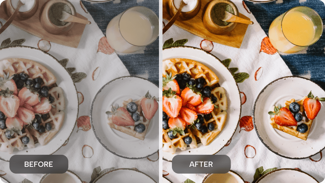 Make adjustments with AI photo color correction