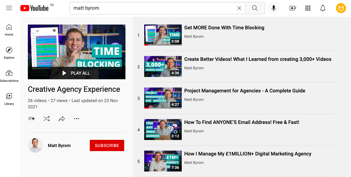 Gumagawa ng mga playlist para mapataas ang oras ng panonood sa YouTube