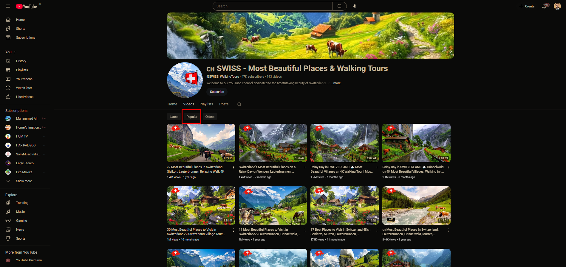 YouTubeで人気