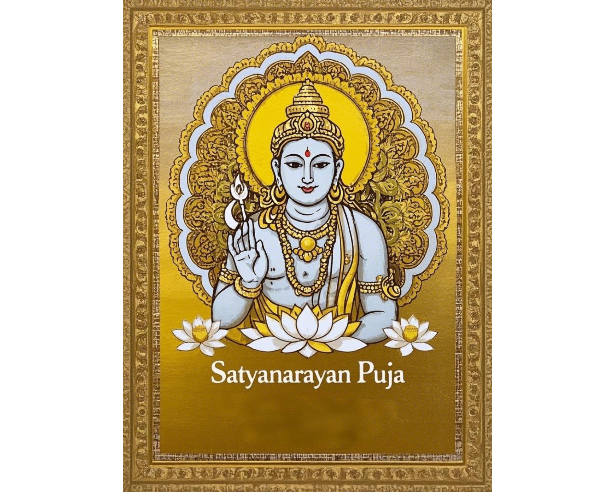 Projekt karty zaproszenia Satyanarayan puja