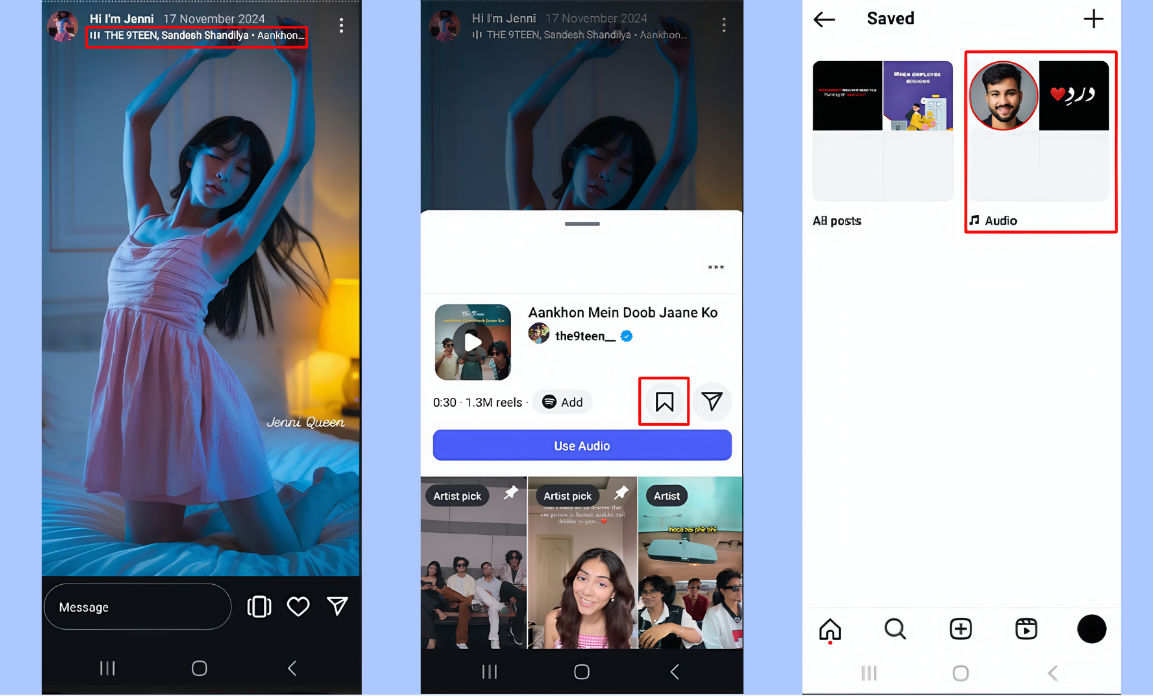 Instagramストーリーズからオーディオを保存する