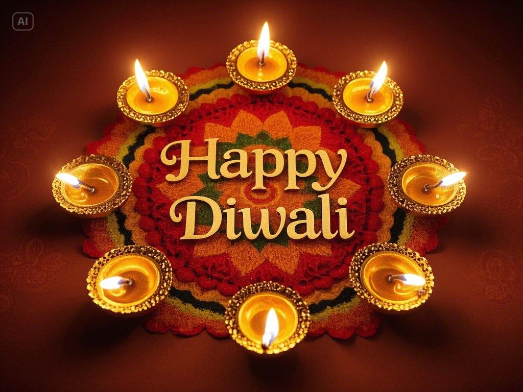 Traditional happy Diwali card