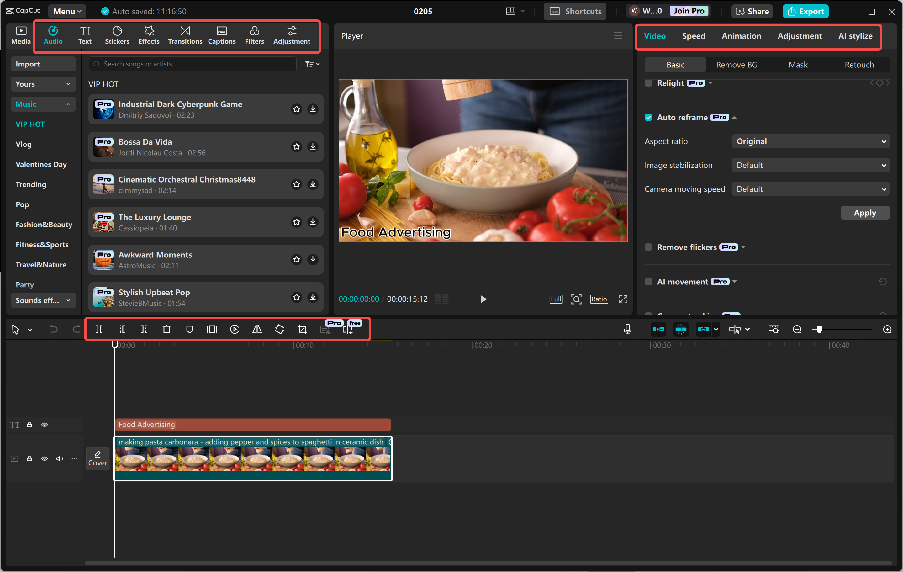 Montage et personnalisation de la vidéo dans l' CapCut éditeur vidéo de bureau