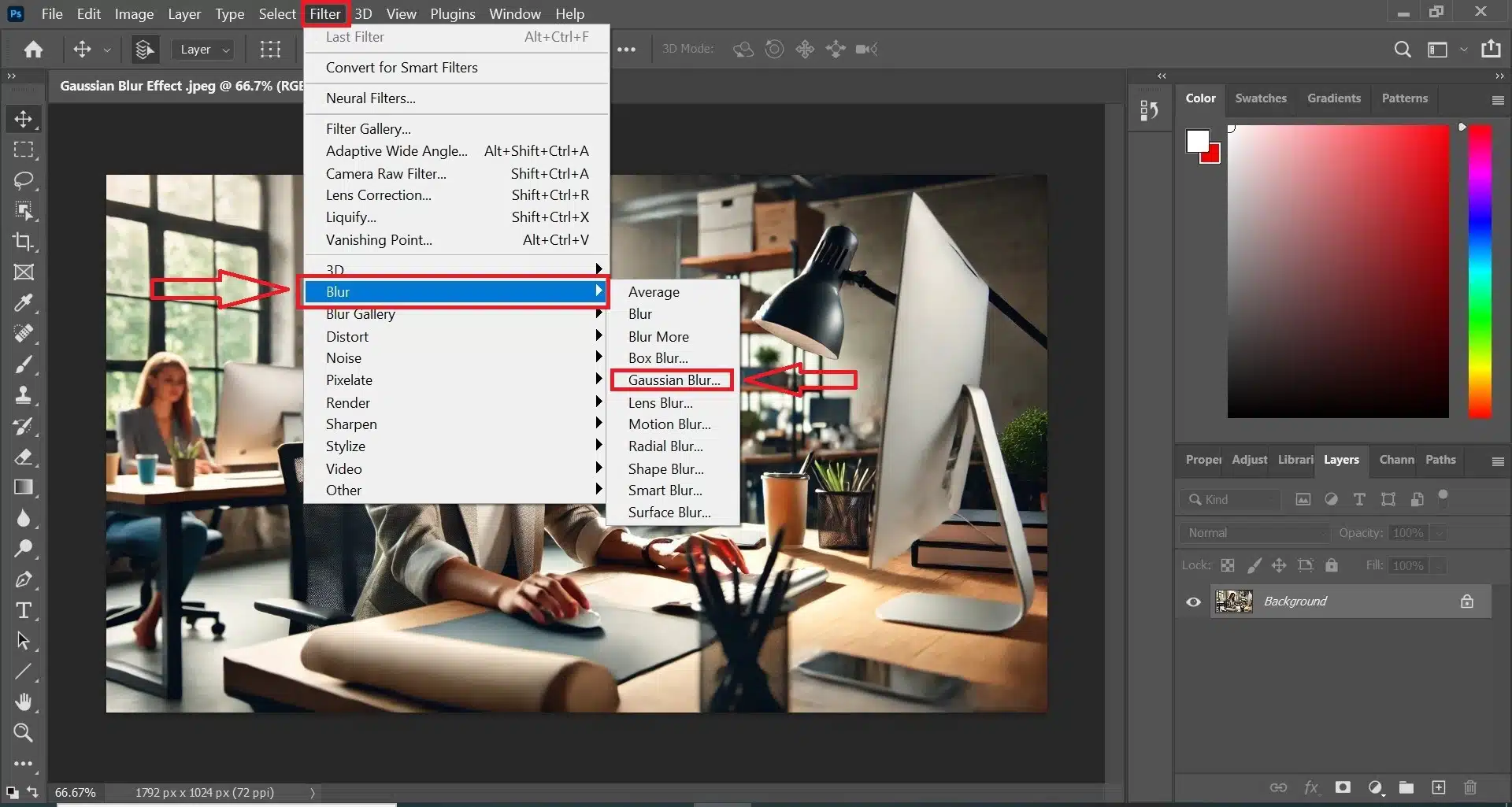 Menunjukkan cara mensimulasikan butiran film di Photoshop