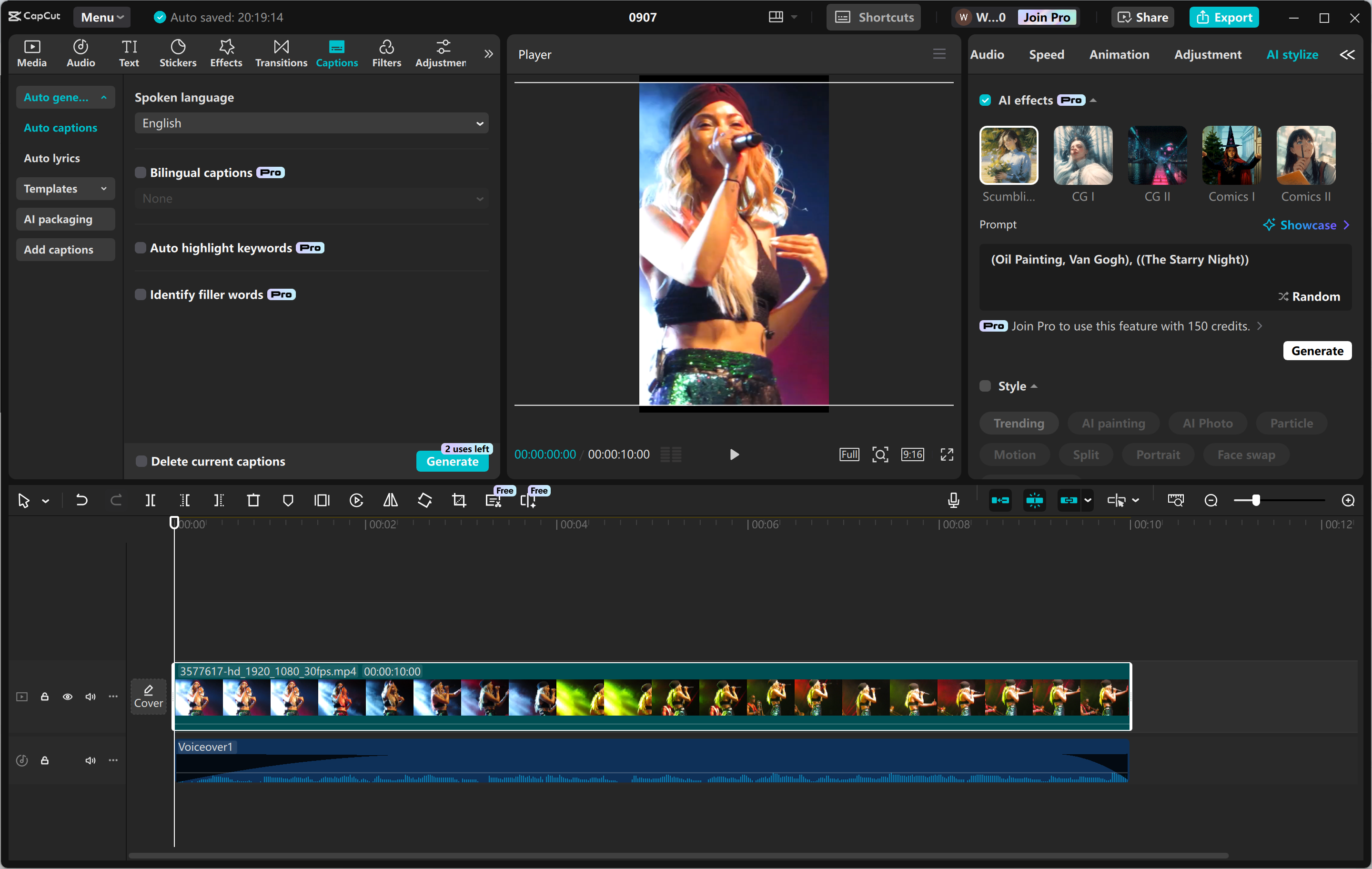 Mengedit antarmuka editor video desktop CapCut - alat yang sempurna untuk membuat iklan produk untuk TikTok Shop