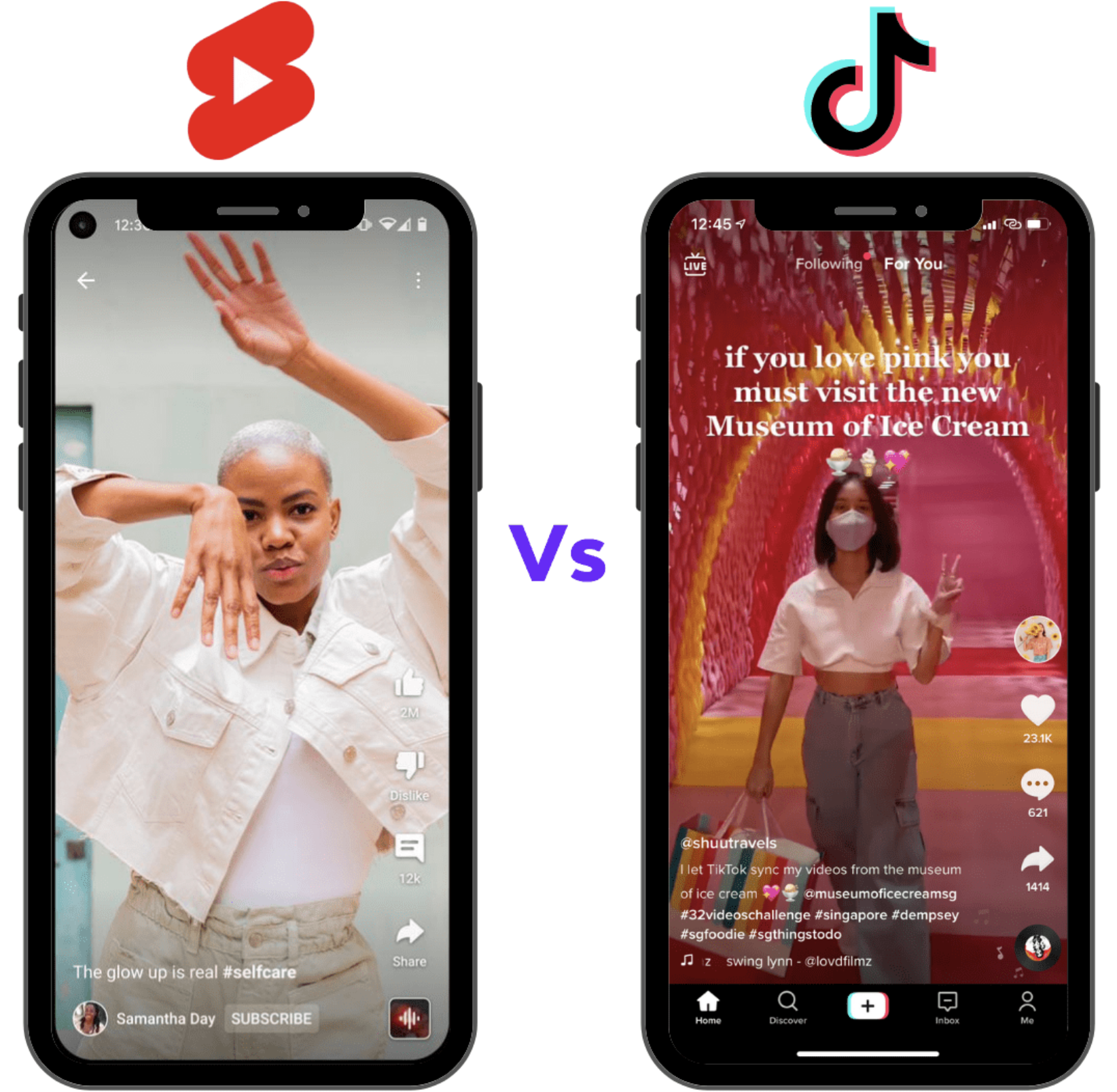 Video YouTube Shorts vs TikTok | Kesamaan utama