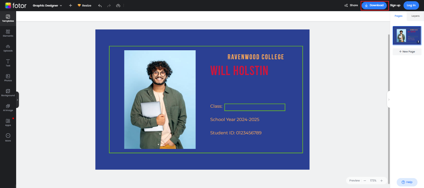 student card design