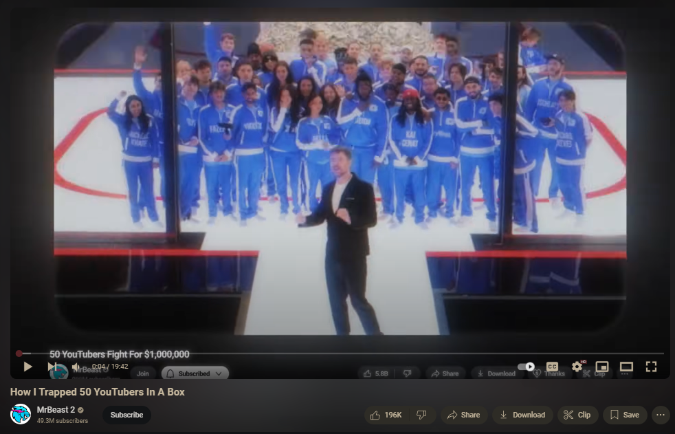 「50人のYouTuberをボックスに閉じ込めた方法」のビデオ