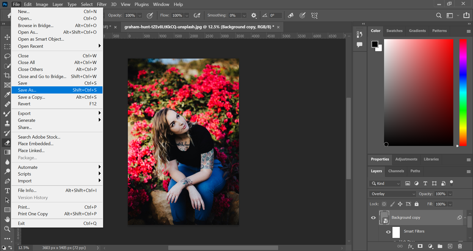 How to sharpen in Photoshop and save