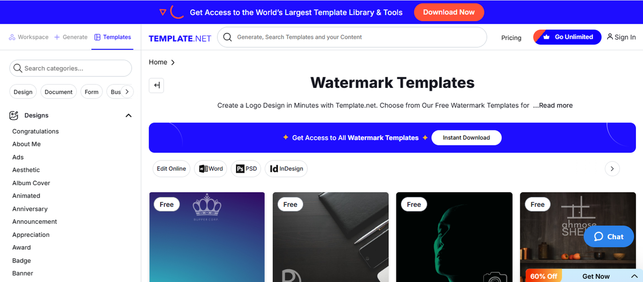 Crea una marca de agua en Template.net