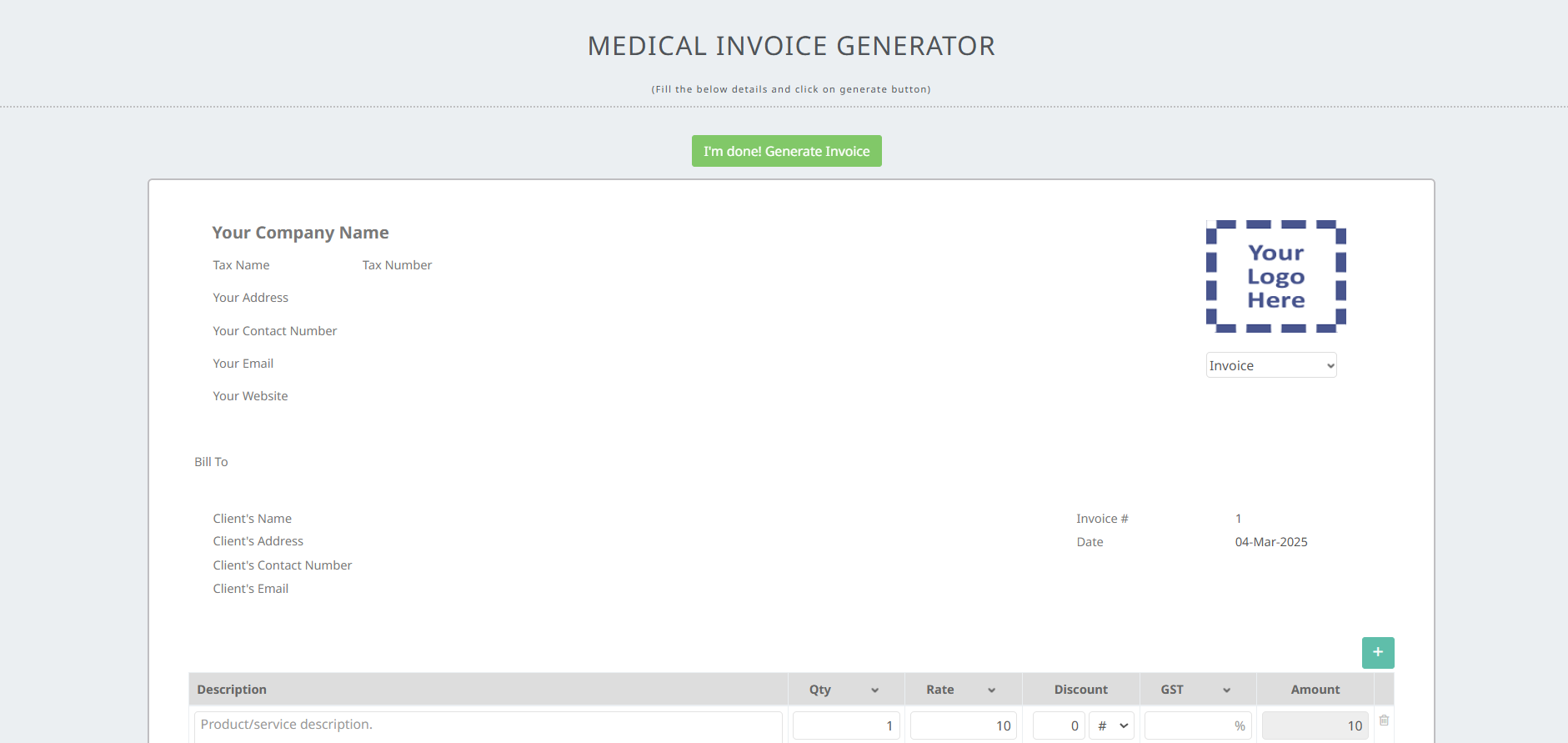 TopNotepad - A medical bill generator