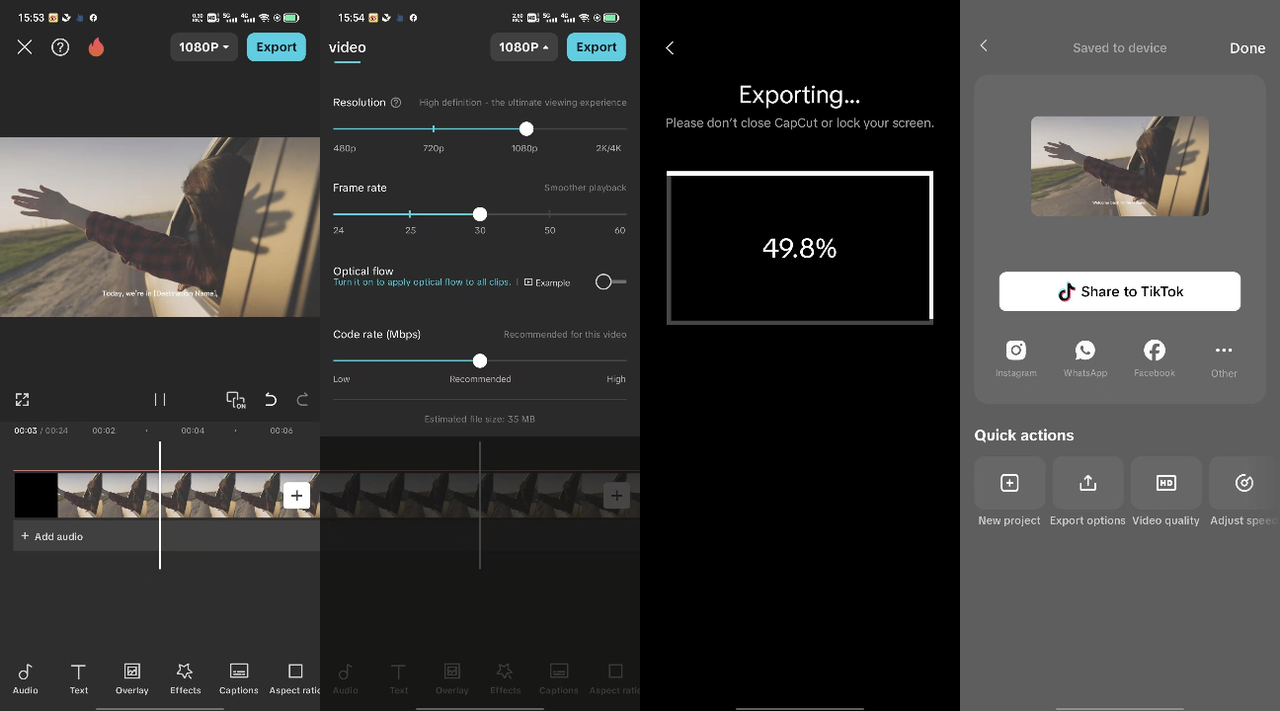 Export and share video