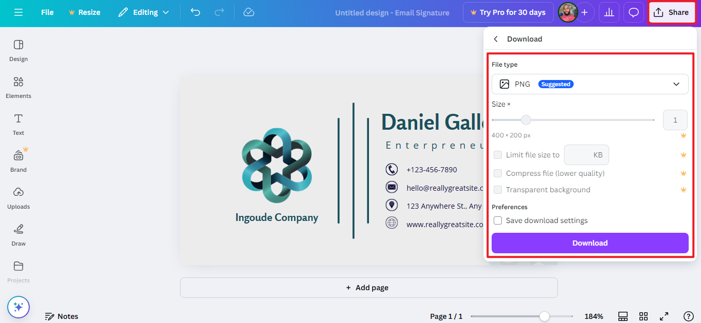 Assinatura de e-mail personalizada gratuita online
