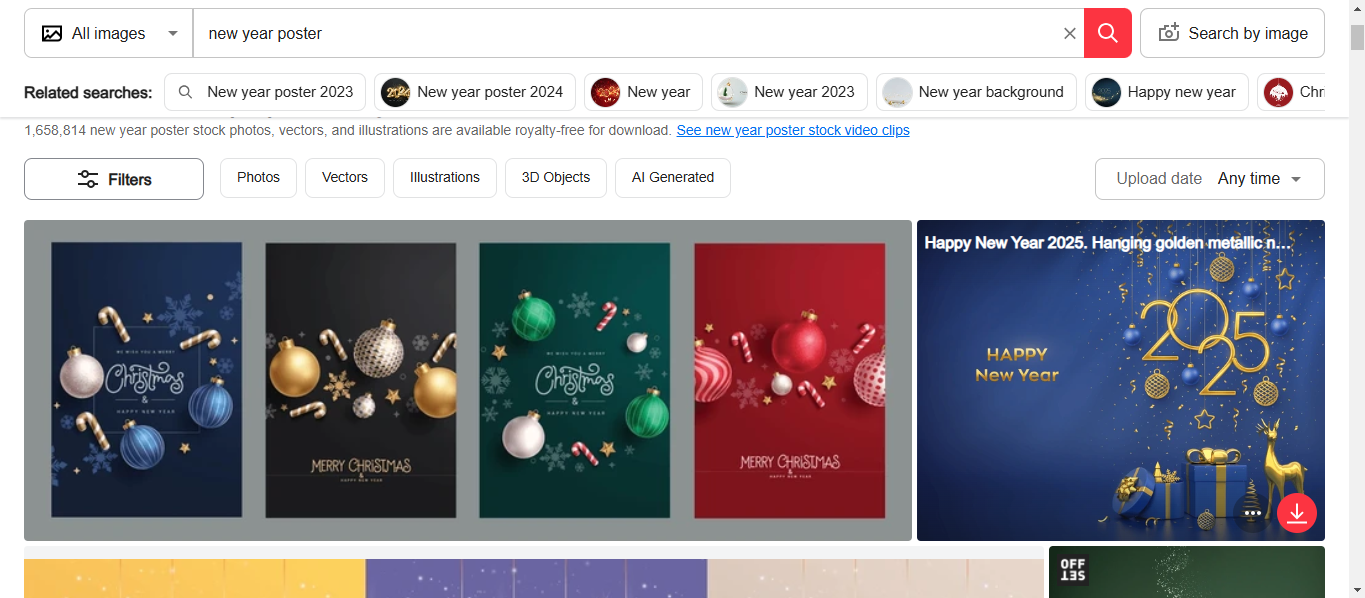 Zrób plakat noworoczny w Shutterstock