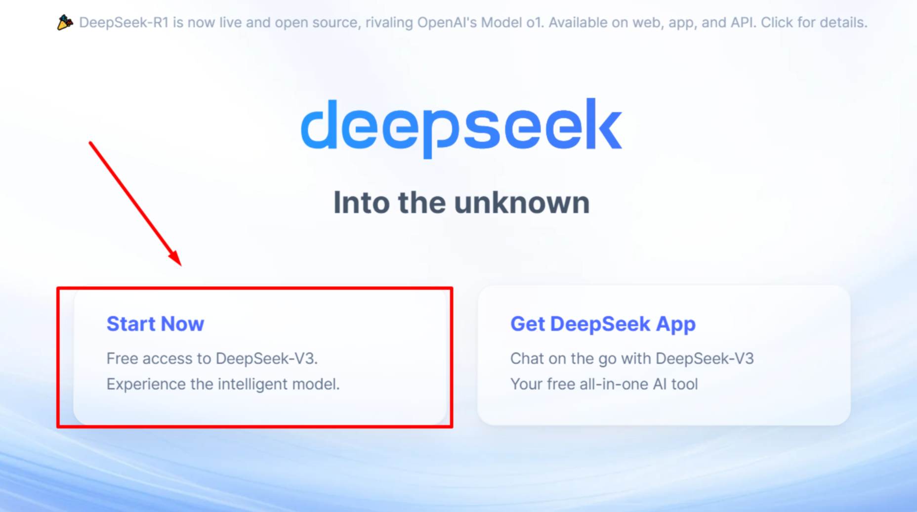 زيارة الموقع لتسجيل الدخول إلى DeepSeek