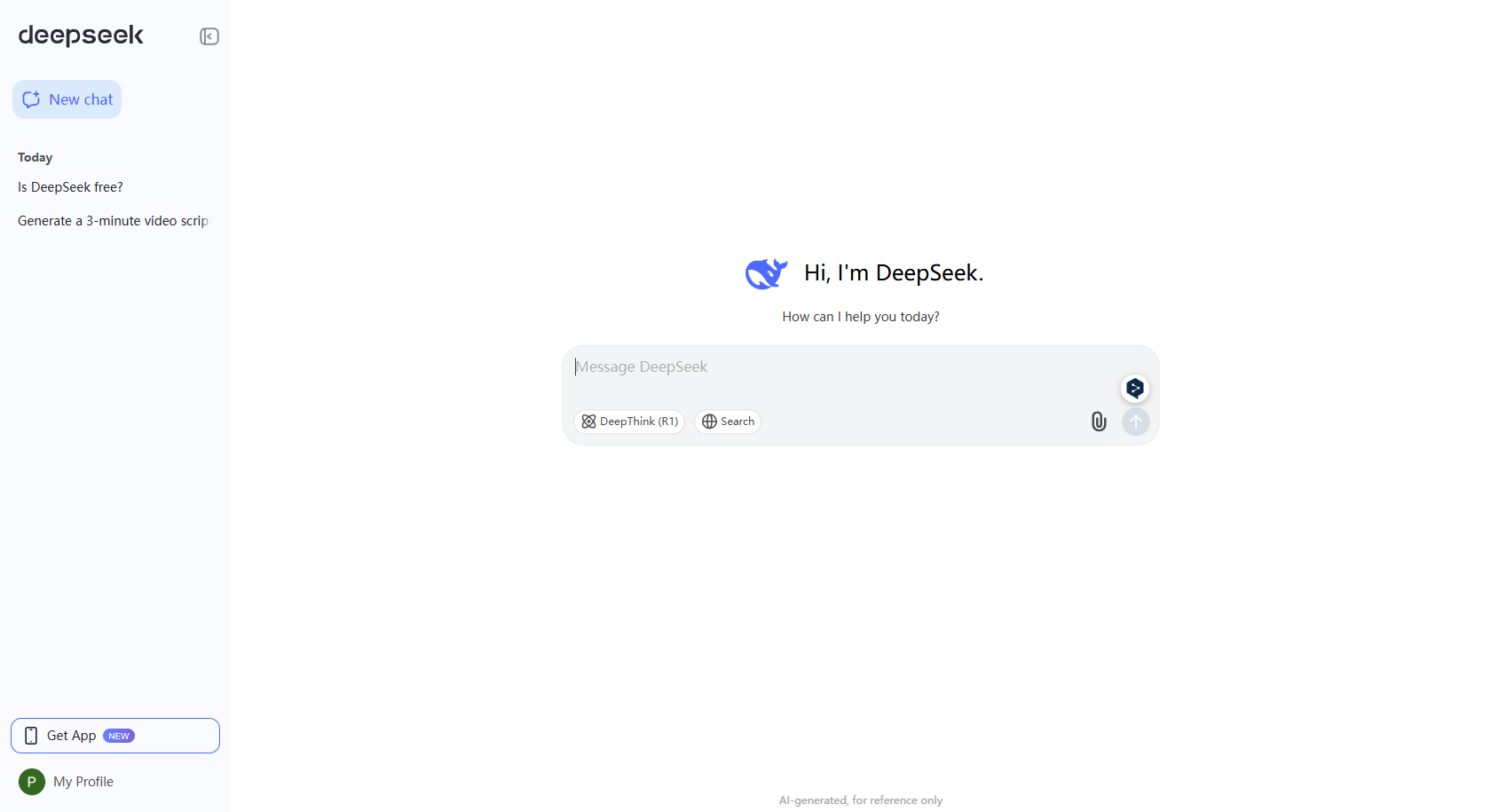 Посетите официальный сайт DeepSeek