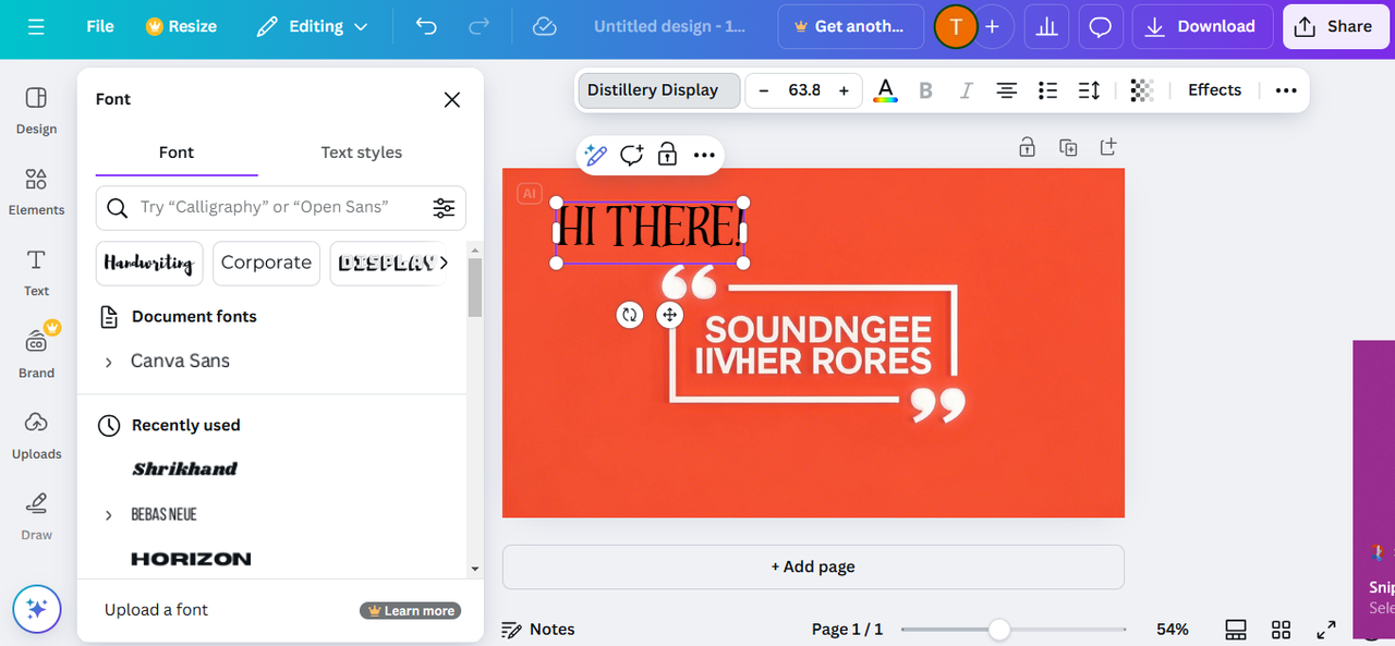 Canva's interface