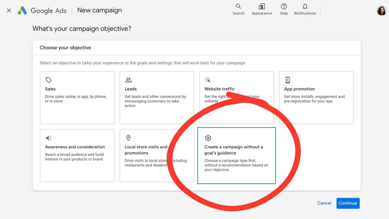 Setting campaign goals for the sponsored YouTube ads