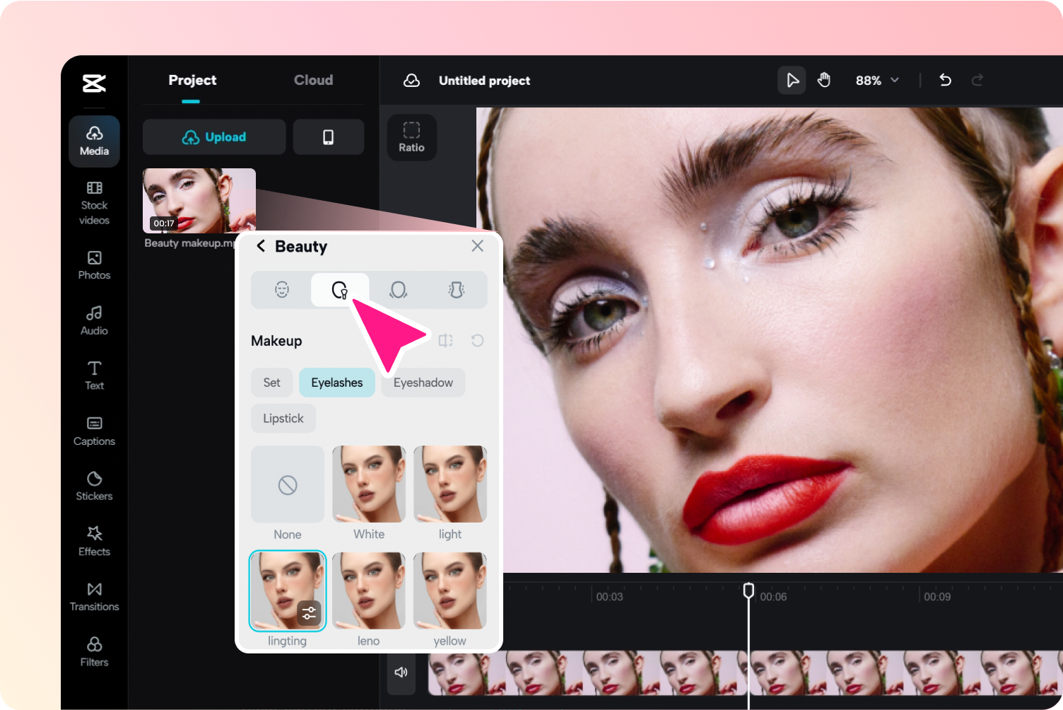 Gebruik de make-up app